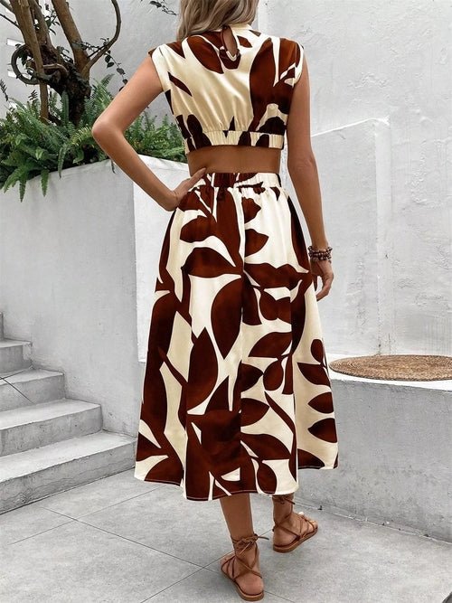 Cutout Printed Sleeveless Dress Elegant Smart Buyer