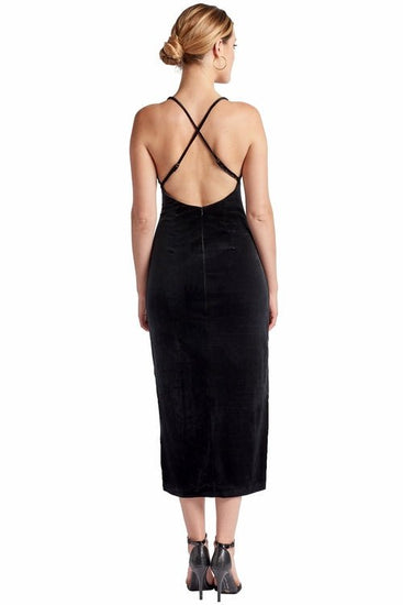 Elle Dress - Velvet Slip Dress with scooped back and thigh high slit Elegant Smart Buyer