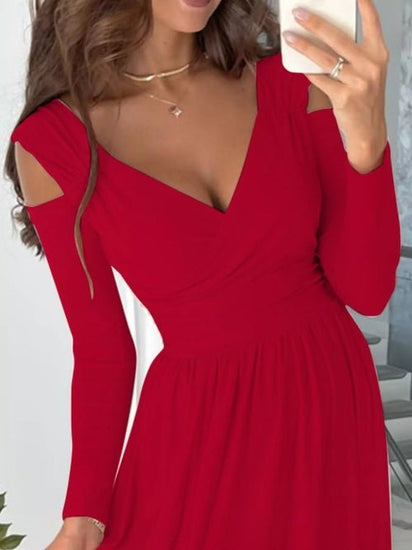 Slit Surplice Cold Shoulder Maxi Dress Elegant Smart Buyer