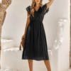 Womens V Neck Ruffle Sleeve Summer Dress Elegant Smart Buyer