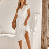 Womens V Neck Ruffle Sleeve Summer Dress Elegant Smart Buyer