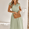 Womens V Neck Ruffle Sleeve Summer Dress Elegant Smart Buyer