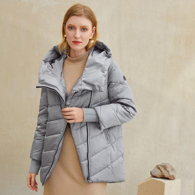 Elegant Hooded Women Winter Coat Cotton Warm Parka