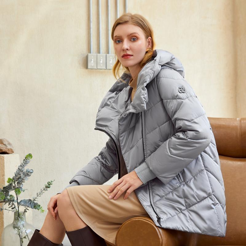 Elegant Hooded Women Winter Coat Cotton Warm Parka