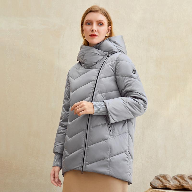 Elegant Hooded Women Winter Coat Cotton Warm Parka
