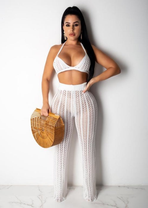 Sexy 2 Piece Suit Jumpsuit Female Sleeveless Crop Top